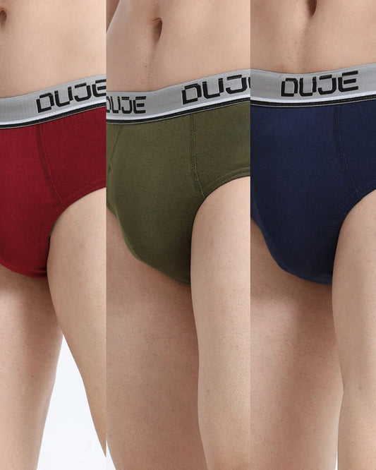 DUJE - Men’s Brief OE - 3-Pack Combo – Maroon, Green & Blue