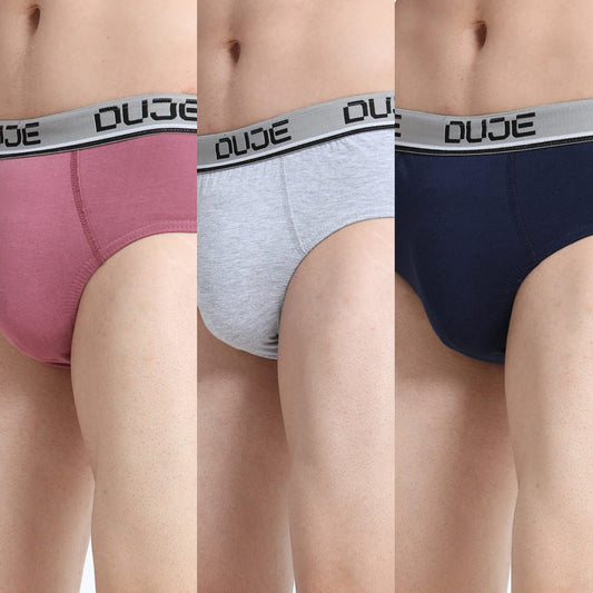 DUJE - Men’s Brief OE -3-Pack Combo – Blue, Grey & Pink