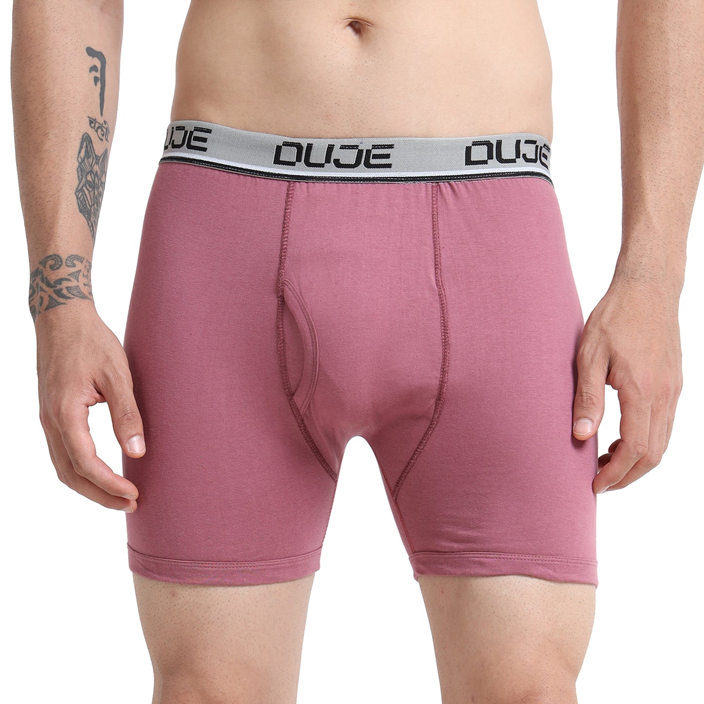 DUJE- Men’s Regular Trunks OE -3-Pack Combo -Green, Grey & Pink