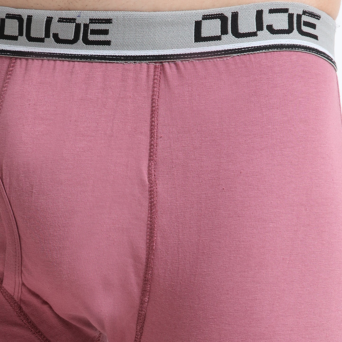 DUJE - Men’s Regular Trunks with Outer Elastic - 3-Pack Combo  – Pink, Maroon & Blue