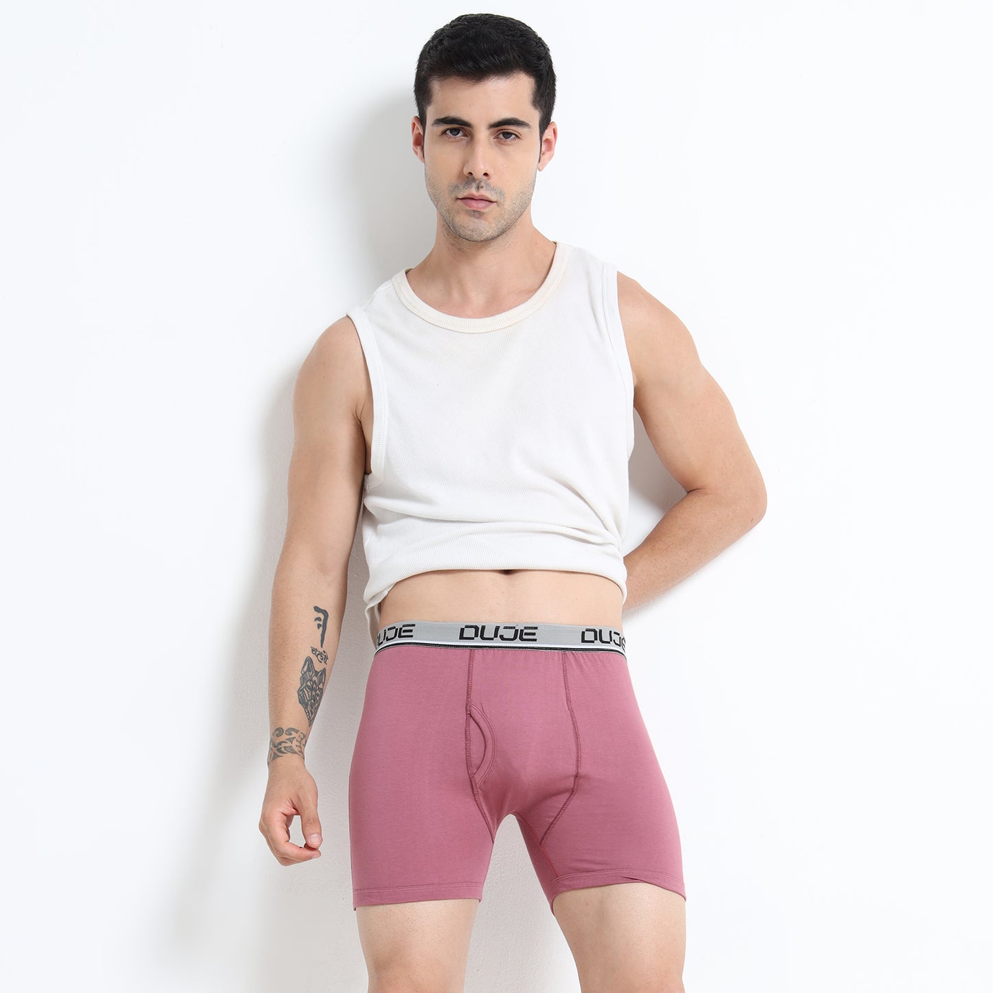 DUJE- Men’s Regular Trunks OE -3-Pack Combo -Green, Grey & Pink