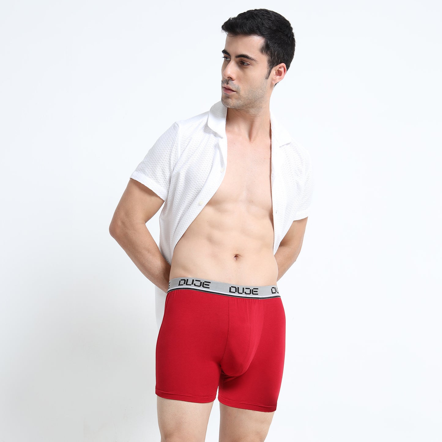 DUJE-Men’s Classic Trunk Lycra -1-Piece – Red