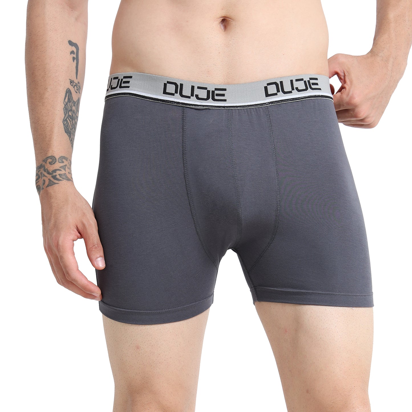 DUJE-Men’s Classic Trunk Lycra -1-Piece – Grey