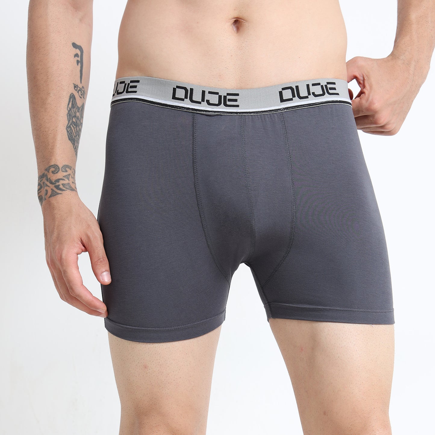 DUJE-Men’s Classic Trunk Lycra -1-Piece – Grey