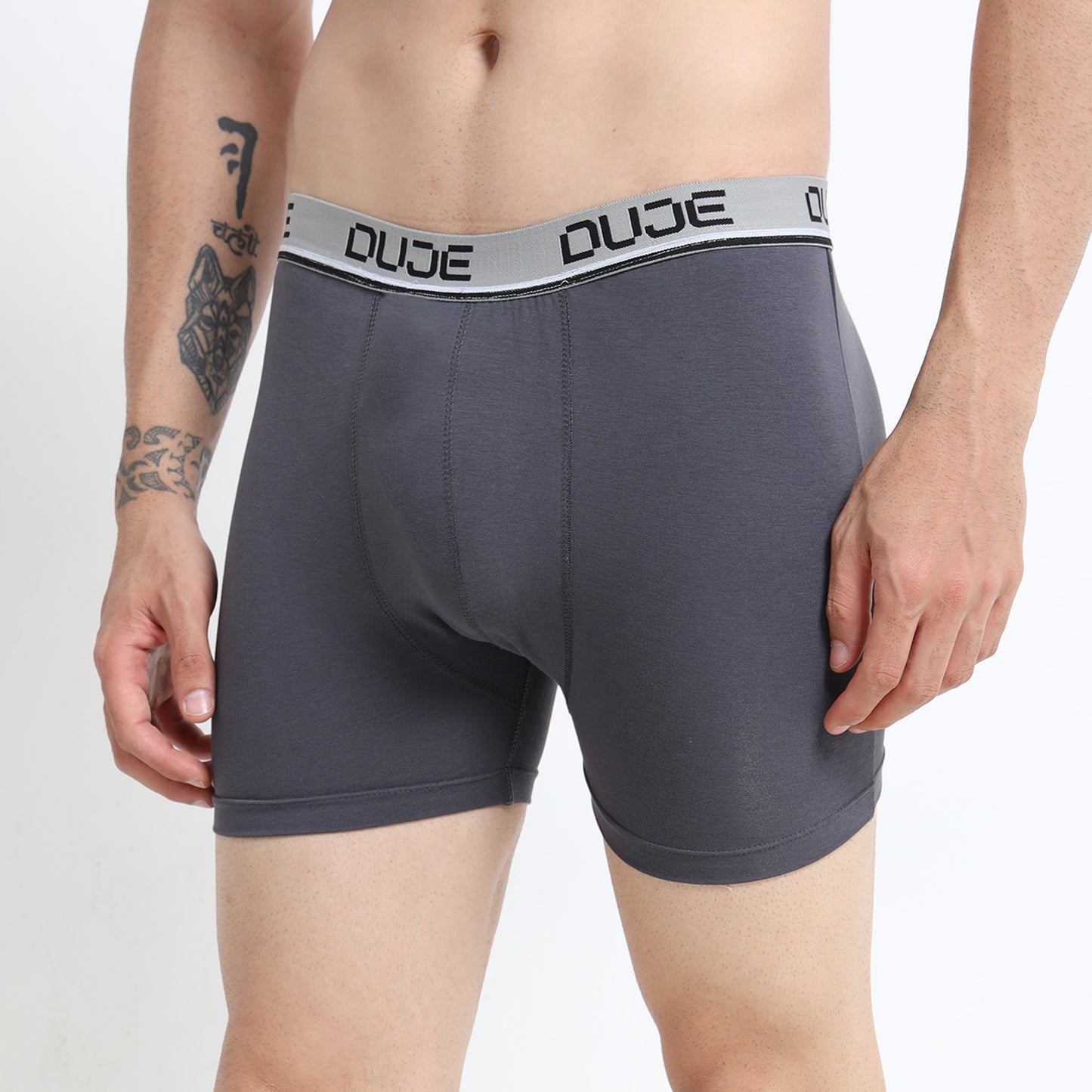DUJE-Men’s Classic Trunk Lycra -1-Piece – Grey
