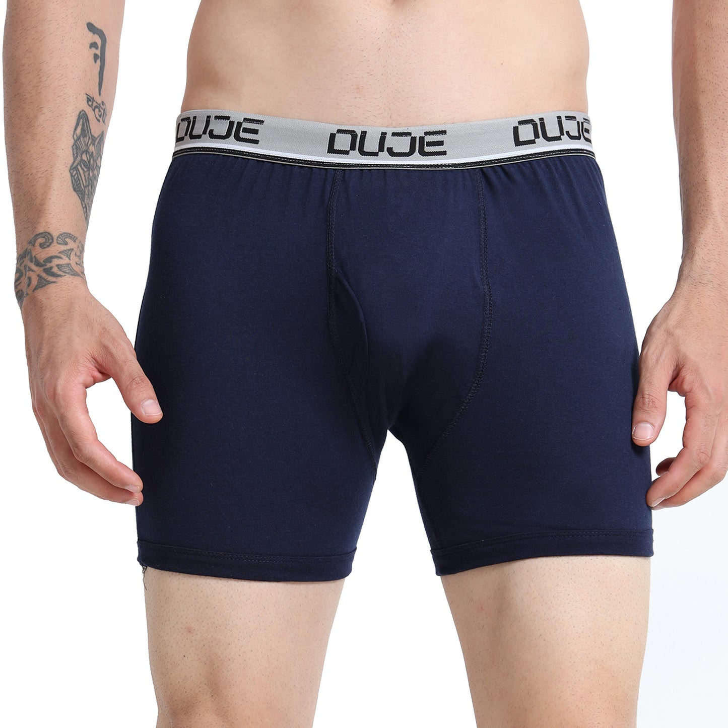 DUJE - Men’s Regular Trunks with Outer Elastic - 3-Pack Combo  – Pink, Maroon & Blue