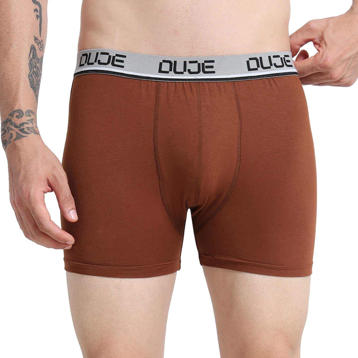DUJE-Men’s Classic Trunk Lycra-1-Piece – Brown