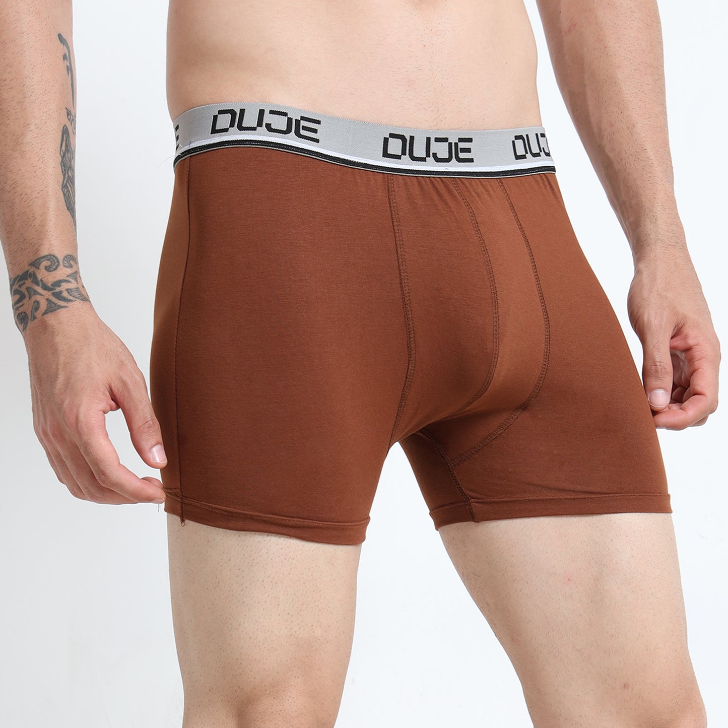 DUJE-Men’s Classic Trunk Lycra-1-Piece – Brown