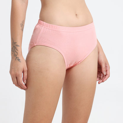 DUJE-Women’s Plain Panties-3-Pack Combo – Peach, Green & Purple