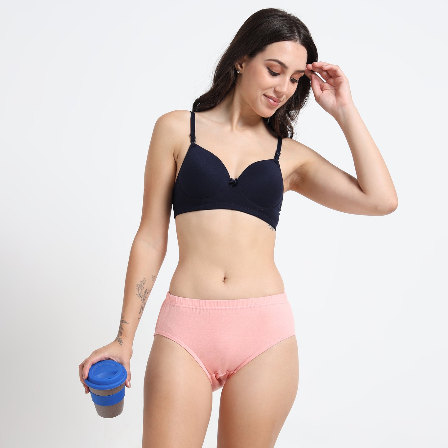 DUJE-Women’s Plain Panties-3-Pack Combo – Peach, Green & Purple