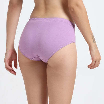 DUJE-Women’s Plain Panties-3-Pack Combo – Peach, Green & Purple