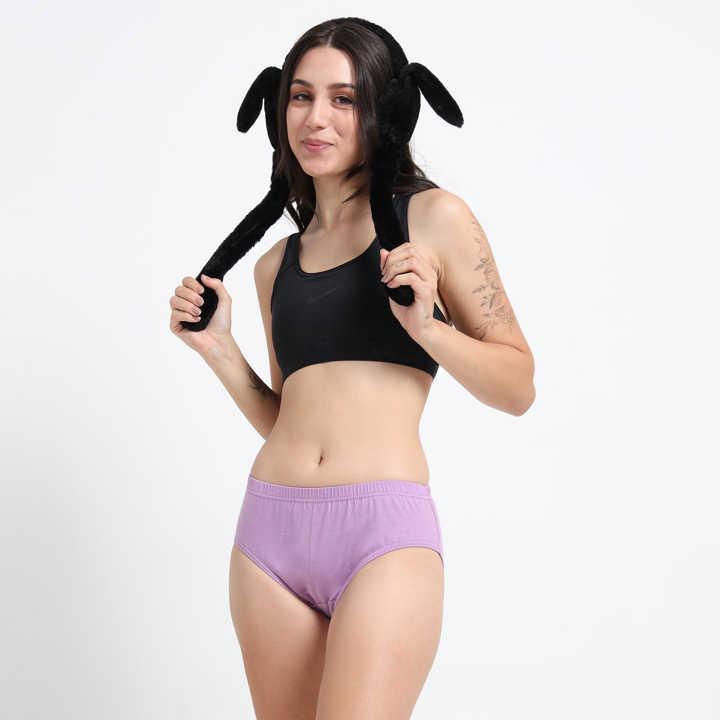 DUJE-Women’s Plain Panties-3-Pack Combo – Peach, Green & Purple