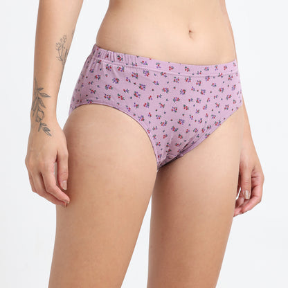 DUJE-Women’s Printed Panties -3-Pack Combo – Green, Black & Purple