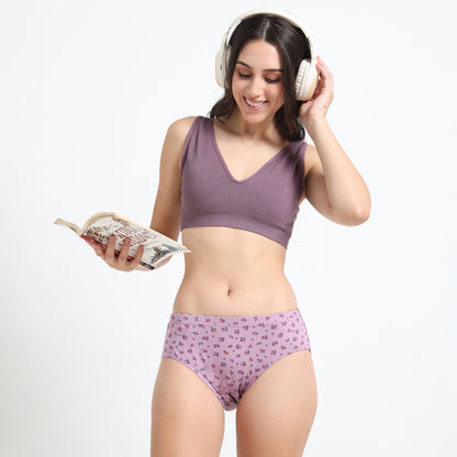 DUJE-Women’s Printed Panties -3-Pack Combo – Green, Blue & Purple