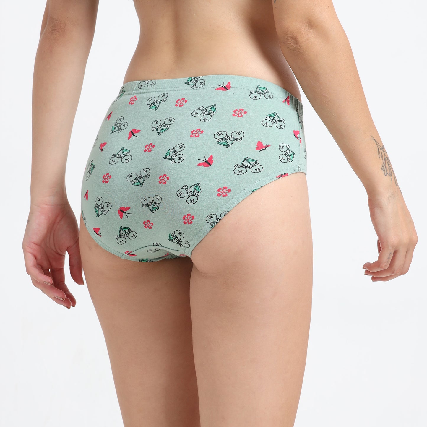 DUJE- Women’s Printed Panties -3-Pack Combo – Green, Black & Orange