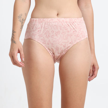 DUJE-Women’s Printed Panties -3-Pack Combo – Purple, Blue & Orange