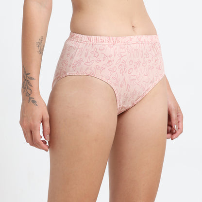 DUJE- Women’s Printed Panties -3-Pack Combo – Green, Black & Orange