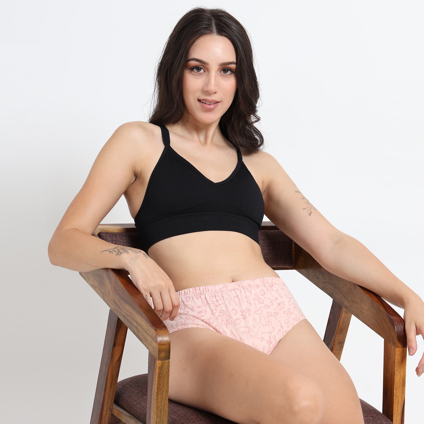 DUJE-Women’s Printed Panties -3-Pack Combo – Purple, Blue & Orange