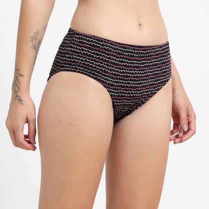 DUJE- Women’s Printed Panties -3-Pack Combo – Green, Black & Orange