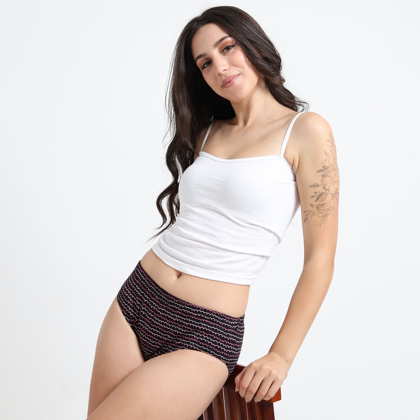 DUJE- Women’s Printed Panties -3-Pack Combo – Green, Black & Orange