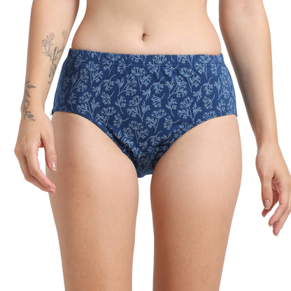 DUJE-Women’s Printed Panties -3-Pack Combo – Green, Black & Blue