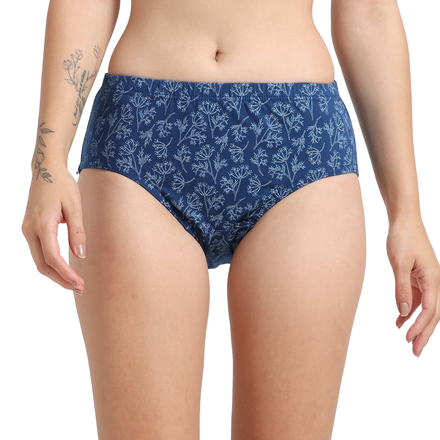 DUJE-Women’s Printed Panties -3-Pack Combo – Purple, Blue & Orange