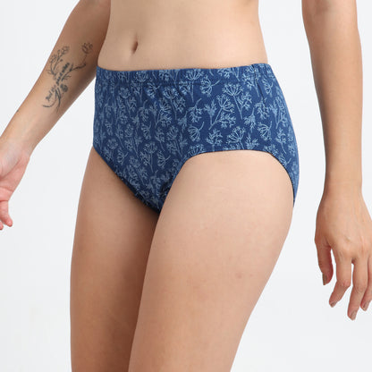 DUJE-Women’s Printed Panties -3-Pack Combo – Green, Black & Blue