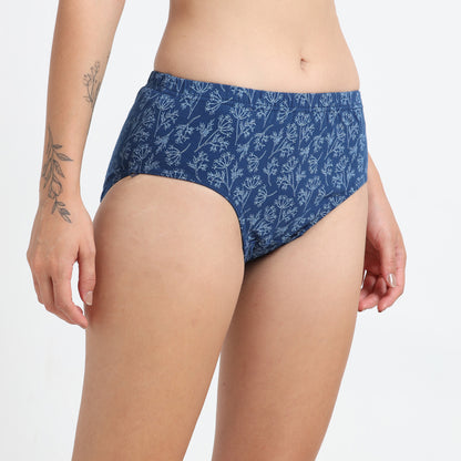 DUJE-Women’s Printed Panties -3-Pack Combo – Green, Black & Blue