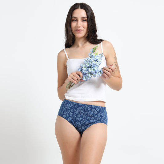 DUJE-Women’s Printed Panties -3-Pack Combo – Green, Black & Blue