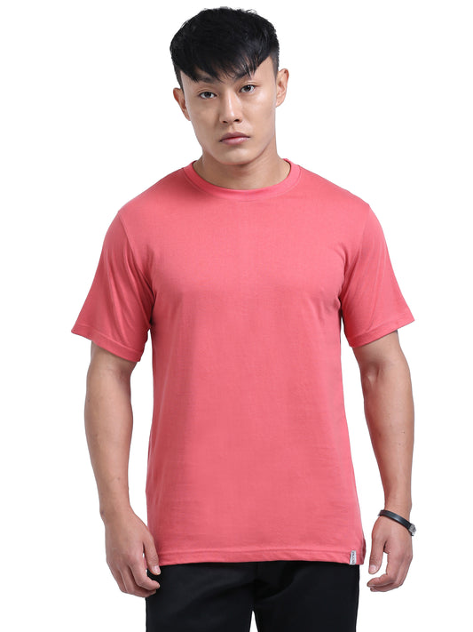 DUJE-Men's Daily Wear T-Shirt | Pastel Red