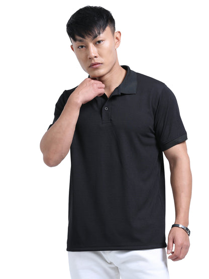 DUJE- Men's Black Polo T-Shirt