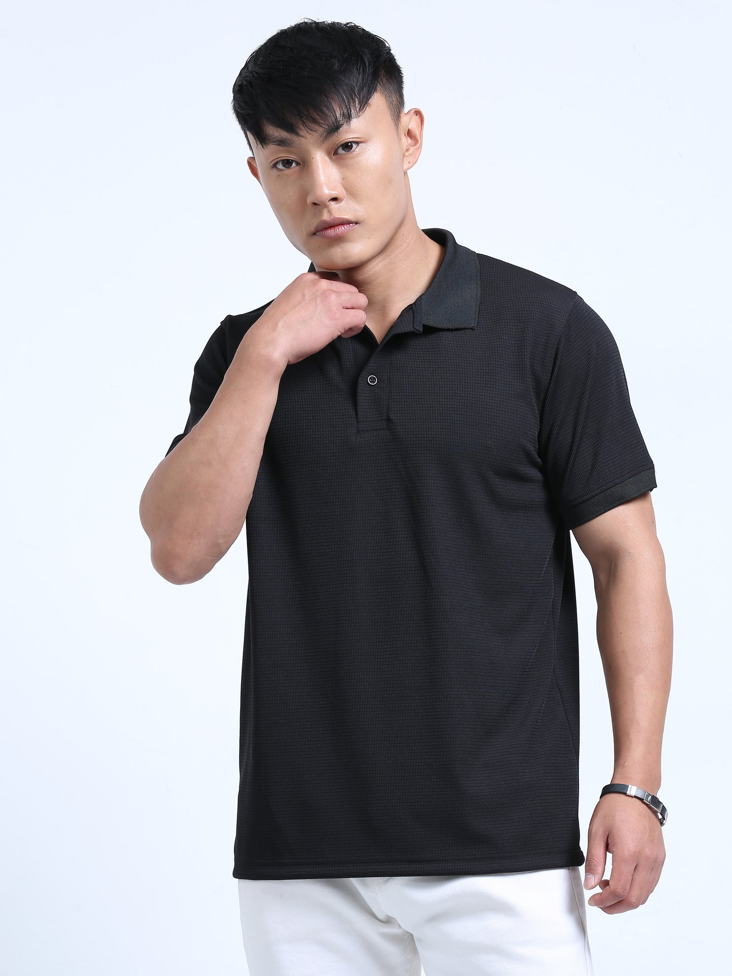 DUJE- Men's Black Polo T-Shirt