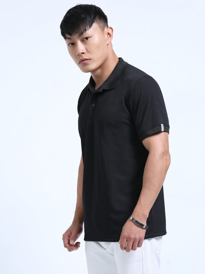 DUJE- Men's Black Polo T-Shirt