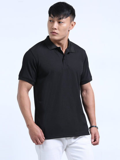 DUJE- Men's Black Polo T-Shirt