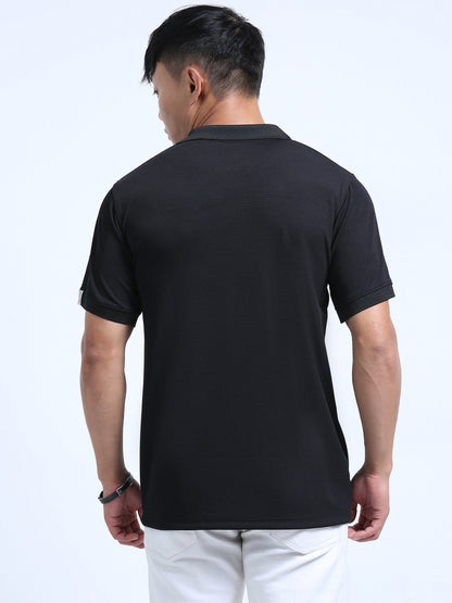 DUJE- Men's Black Polo T-Shirt