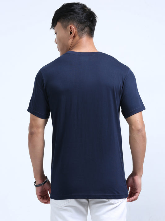 DUJE-Men's Daily Wear T-Shirt | Navy Blue