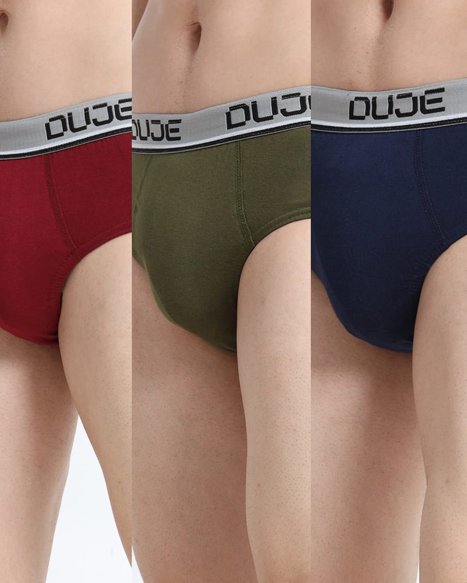 DUJE - Men’s Brief OE - 3-Pack Combo – Maroon, Green & Blue